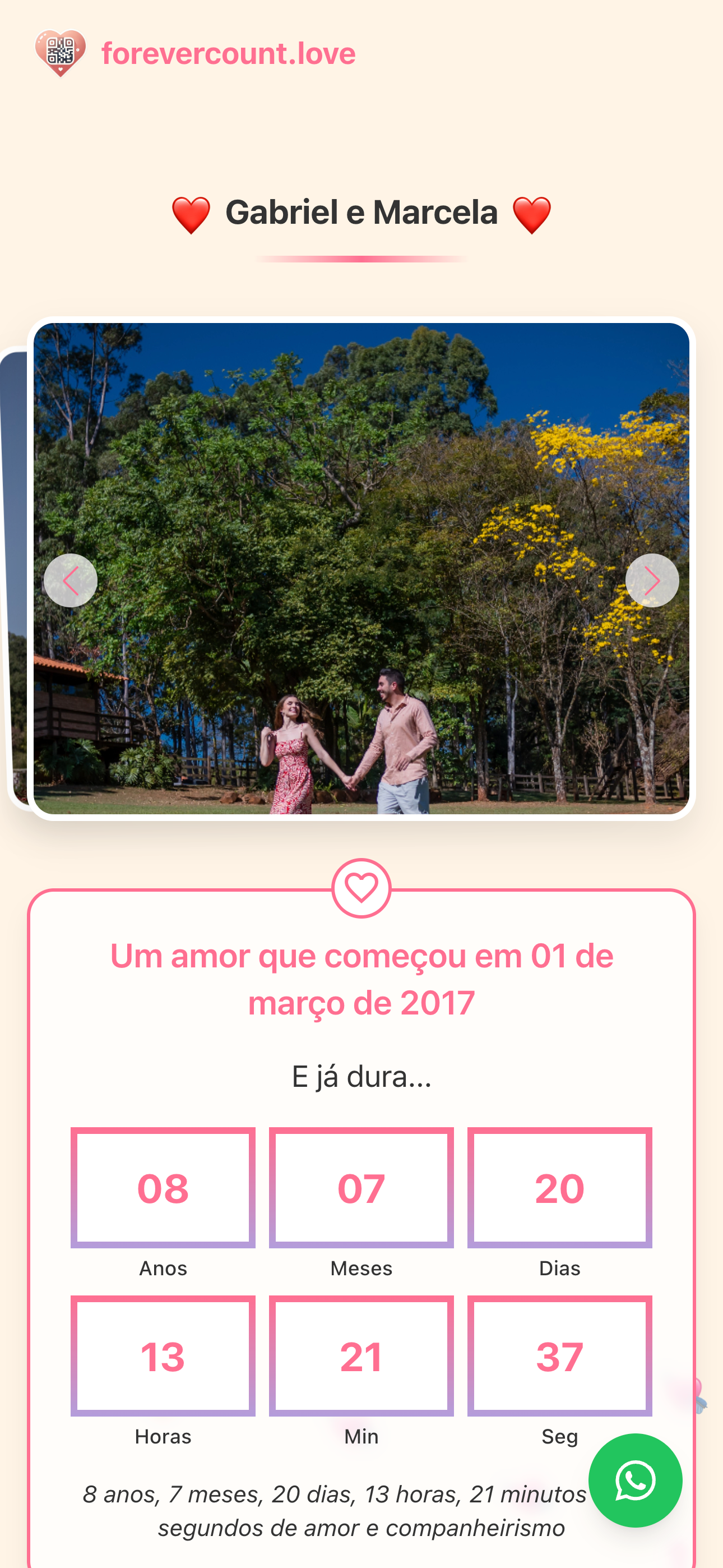 ForeverCount couple page